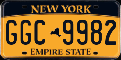NY license plate GGC9982