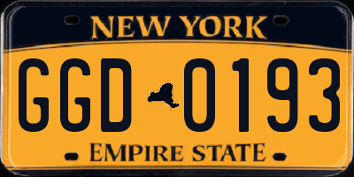 NY license plate GGD0193