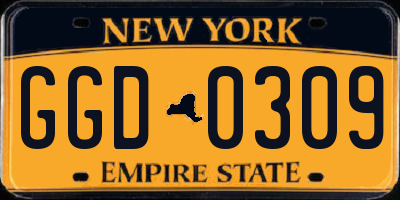 NY license plate GGD0309