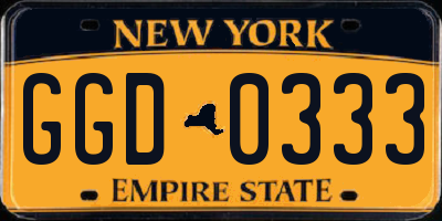 NY license plate GGD0333