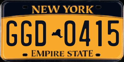 NY license plate GGD0415