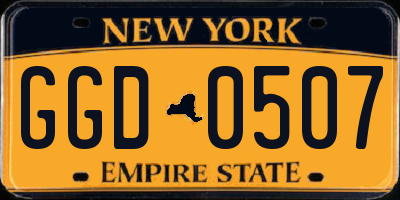 NY license plate GGD0507