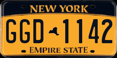 NY license plate GGD1142
