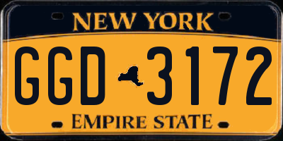 NY license plate GGD3172