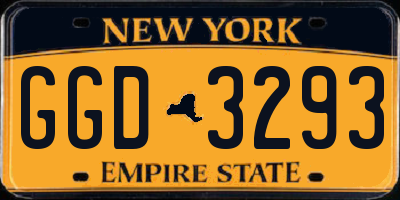 NY license plate GGD3293