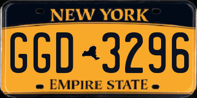 NY license plate GGD3296