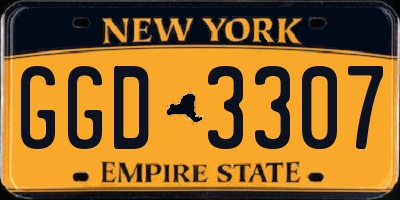 NY license plate GGD3307