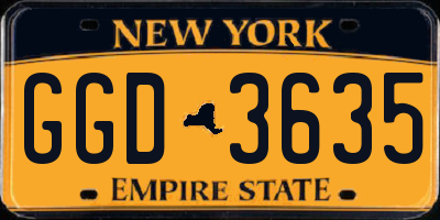 NY license plate GGD3635