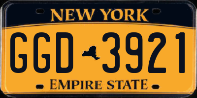 NY license plate GGD3921