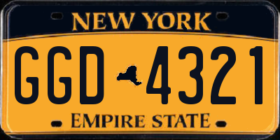 NY license plate GGD4321