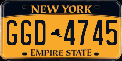 NY license plate GGD4745