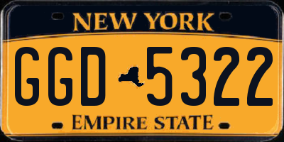 NY license plate GGD5322