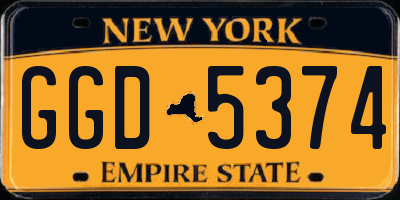 NY license plate GGD5374