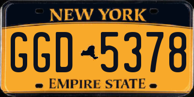 NY license plate GGD5378