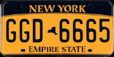 NY license plate GGD6665