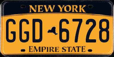 NY license plate GGD6728
