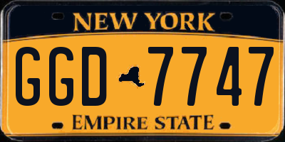 NY license plate GGD7747