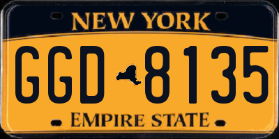 NY license plate GGD8135