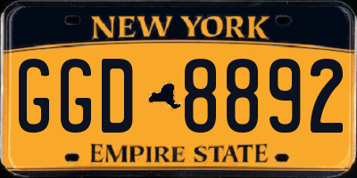 NY license plate GGD8892