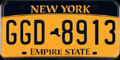 NY license plate GGD8913