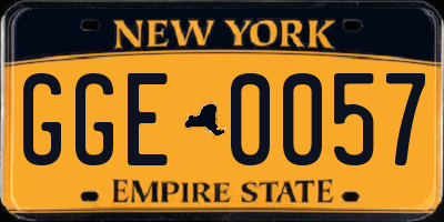 NY license plate GGE0057