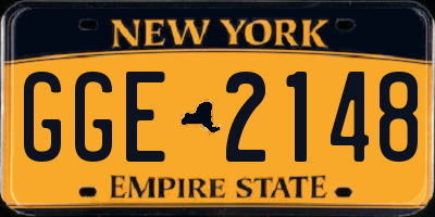 NY license plate GGE2148