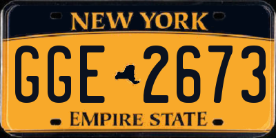 NY license plate GGE2673