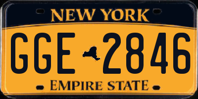 NY license plate GGE2846