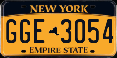 NY license plate GGE3054