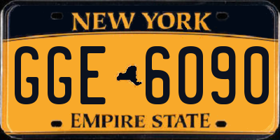 NY license plate GGE6090