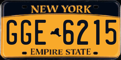 NY license plate GGE6215
