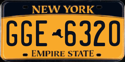 NY license plate GGE6320