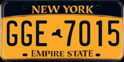 NY license plate GGE7015