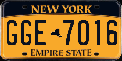 NY license plate GGE7016