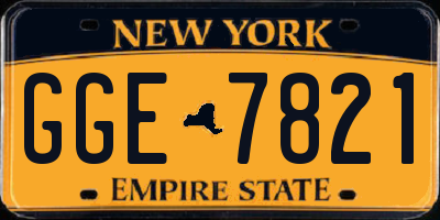 NY license plate GGE7821