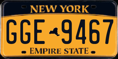 NY license plate GGE9467