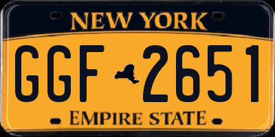 NY license plate GGF2651
