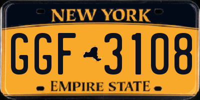 NY license plate GGF3108