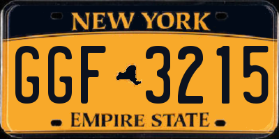 NY license plate GGF3215
