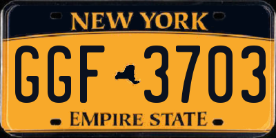 NY license plate GGF3703