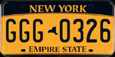 NY license plate GGG0326