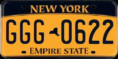 NY license plate GGG0622