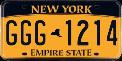NY license plate GGG1214