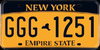 NY license plate GGG1251