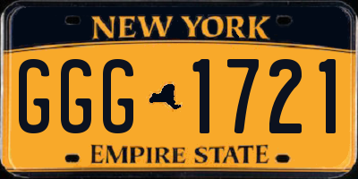 NY license plate GGG1721