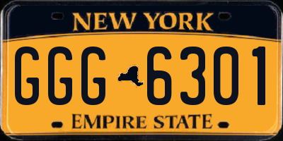 NY license plate GGG6301