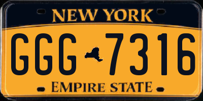 NY license plate GGG7316