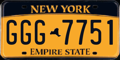 NY license plate GGG7751