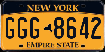 NY license plate GGG8642