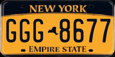 NY license plate GGG8677